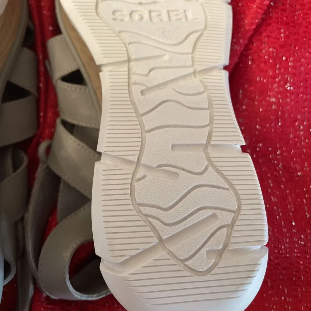 Sorel Platform Sandals Gladiator Lace Up Womens Sandal Size U.S.A 8.5 Gray